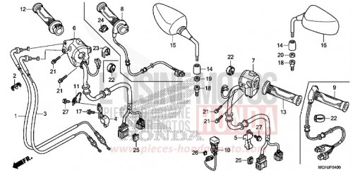 SWITCH/CABLE/MIRROR (VFR1200X/XA/XL) VFR1200XJ de 2018